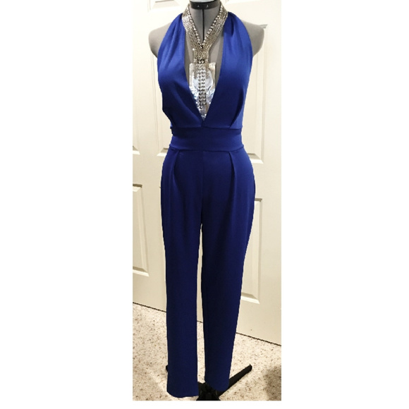 Vneck Royal Halter Jumpsuit Olive 